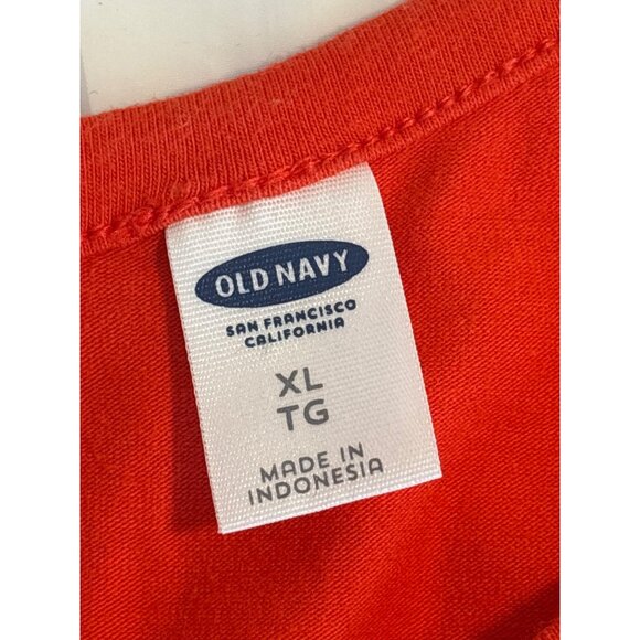 Old Navy Women’s XL Sleeveless Red Romper Pockets Elastic Waist Casual Comfort - Picture 3 of 8